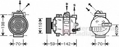 VAN WEZEL 0300k349 -  Компрессор, кондиционер
